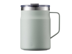 Taza premium de acero 18/8 desbloqueada con asa de doble aislamiento y tapa morada, 20 onzas, Gusshious Green