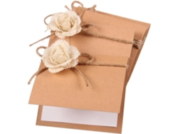 Juego Mesa 20 Elegante Papel, Bodas, Tarjetas De Decorativas Con Lazo Estilo Rústico Retro Para