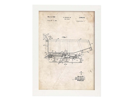 Póster NACNIC con Patente de Camion de Basura 3. con Diseño de Patente Antigua.