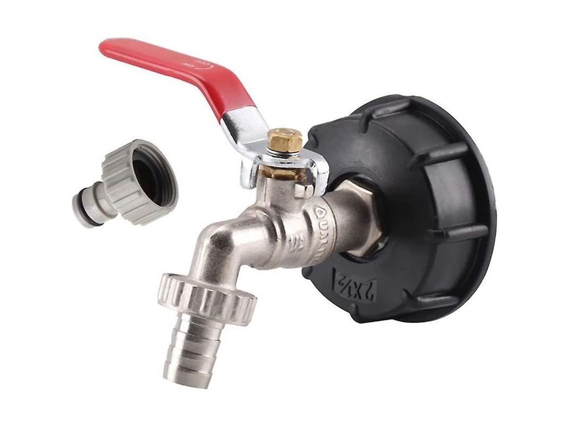 Adaptador Ibc 1000l S60x6 Bsp 1/2" Válvula De Bronce De Acero Británico Manguera De Combustible Para Jardinería