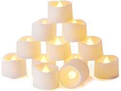 Vela Led Con 12 Portavelas Y Temporizador - Funciona Con Pilas. Vela Electrónica Intermitente - Permanece Encendida Durante 6 Horas.