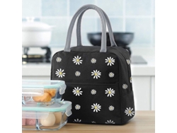 Bolsa Térmica Portátil Para El Almuerzo Con Estampado De Margaritas, Bolsa Organizadora Aislante Ligera.