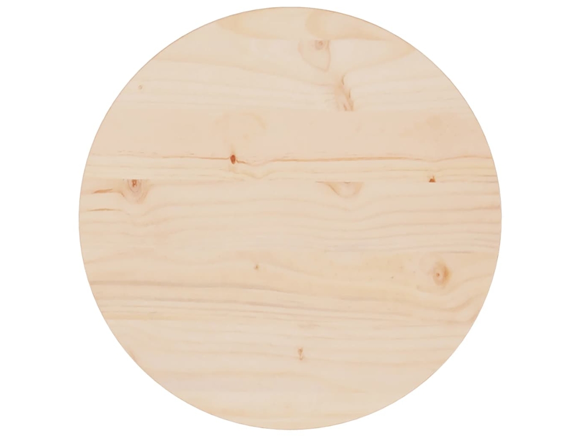 Superficie De Mesa Madera Maciza De Pino Ø40x2,5 Cm