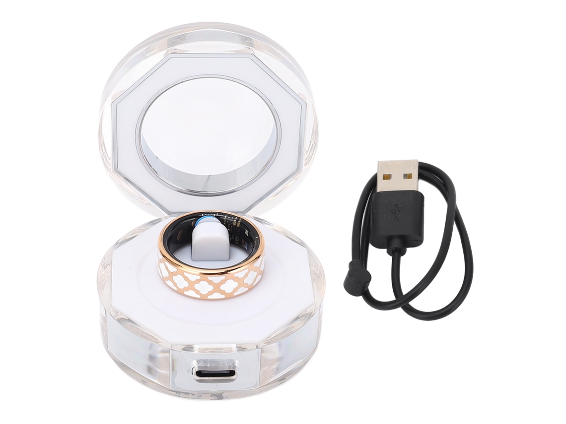 Anillo Inteligente Con Funda De Carga, Pantalla De App, Ip68, Múltiples Modos Deportivos, Anillo De Fitness