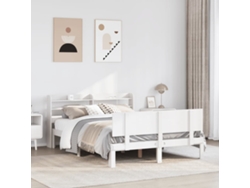Estructura De Cama Con Cabecero Sin Colchón Blanco 140x200 Cm