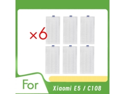 6 Pcs Cleaner Filter For E5 / C108 Sweeping Robot Accessories Filter Cleaner Parts Replacement