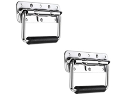 Asas plegables para maletas de acero inoxidable con funda y asa de goma.