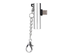 Adaptador Chaveiro 2 Em 1 Para Apple Iphone 7/8/x/xs/xr Carregamento E Fone De Ouvido Prata