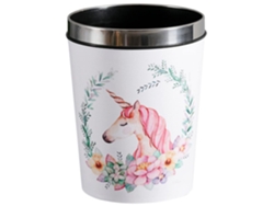 Papelera De Unicornio Con Aro De Presión, Cubo De Basura Redondo Para Dormitorio Y Sala De Estar.