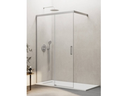 Mampara De Ducha Frontal Walk-in 1+1 Thalassa (basic) 120 Cm Perfil Niquel Cristal Transparente
