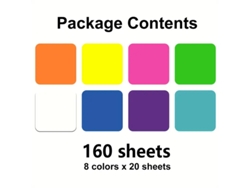 Bloc de notas Eifson, 160 hojas adhesivas transparentes (colores fluorescentes)