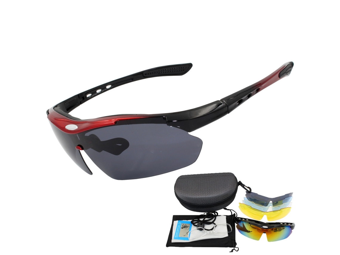 Gafas de ciclismo polarizadas con 5 lentes intercambiables para deportes al aire libre