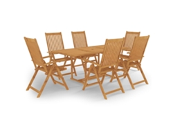 Juego de comedor de jardín de 2 piezas de madera maciza de teca Dkd Home Decor