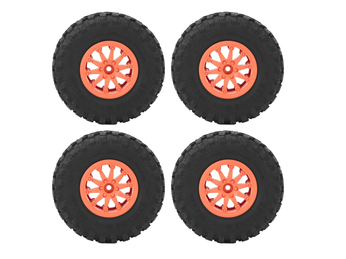 4 Neumáticos De 2,2 Pulgadas Para Coches Rc Crawler Con Gran Agarre Para Axial Scx10 90046 Redcat Gen8 (naranja)