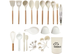28 Peças De Utensílios De Cozinha De Silicone Panelas Resistentes Ao Calor Brancas GERTIZ
