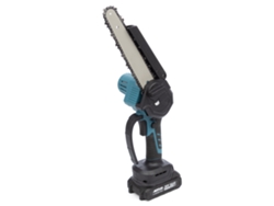 Mini motosierra inalámbrica de 21 V con hoja de 8 pulgadas, 2 baterías de 6500 mAh y estuche de transporte.