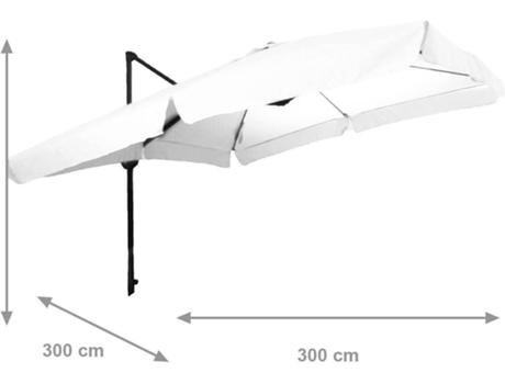 Parasol DMORA (Gris - Aluminio - 300x300x250 cm)