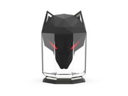Humidificador Digitallab de 650 ml, forma de cabeza de lobo, luz ambiental, pulverización de nanonivel (negro)