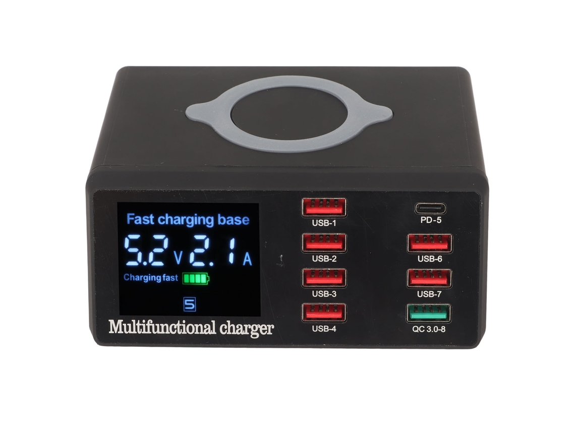 Cargador Usb 100w Estación De Carga Inalámbrica Rápida De 8 Puertos Qc 3.0 Pd18w Enchufe Eu