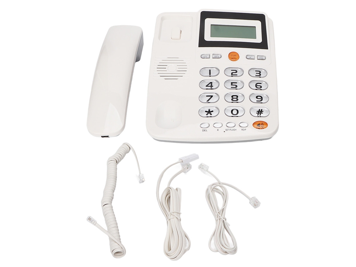 Telefone Fixo Com Fio Botões Grandes Amplificado Id Chamadas Brilho Ajustável Para Idosos