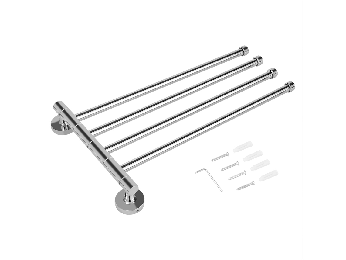 Organizador y soporte giratorio para toallas de pared