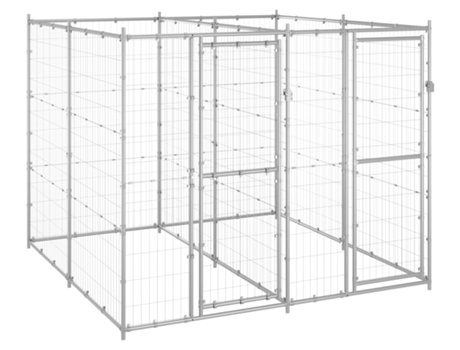 vidaXL Perrera de exterior de acero galvanizado 4,84 m²