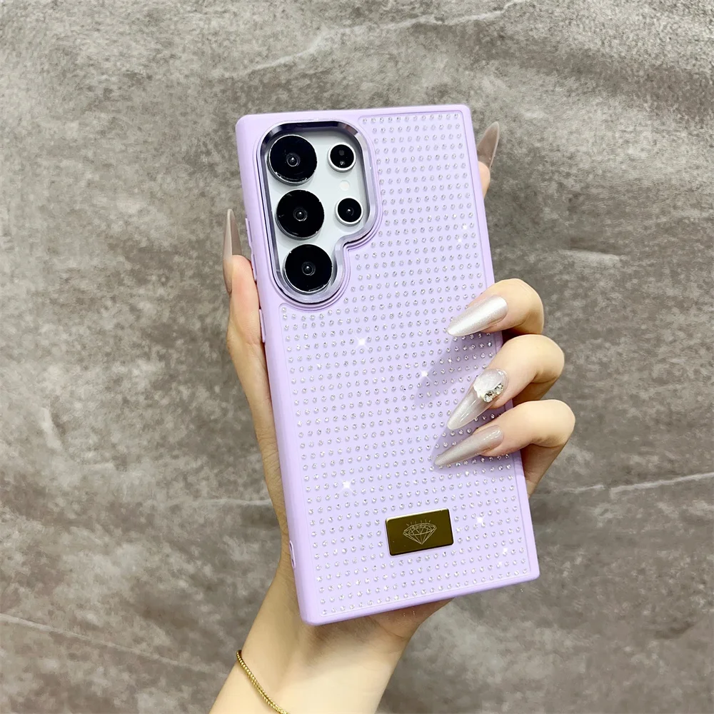 (zflip 5, Morado) Funda Para Teléfono Samsung Con Purpurina De Diamantes Para Chicas