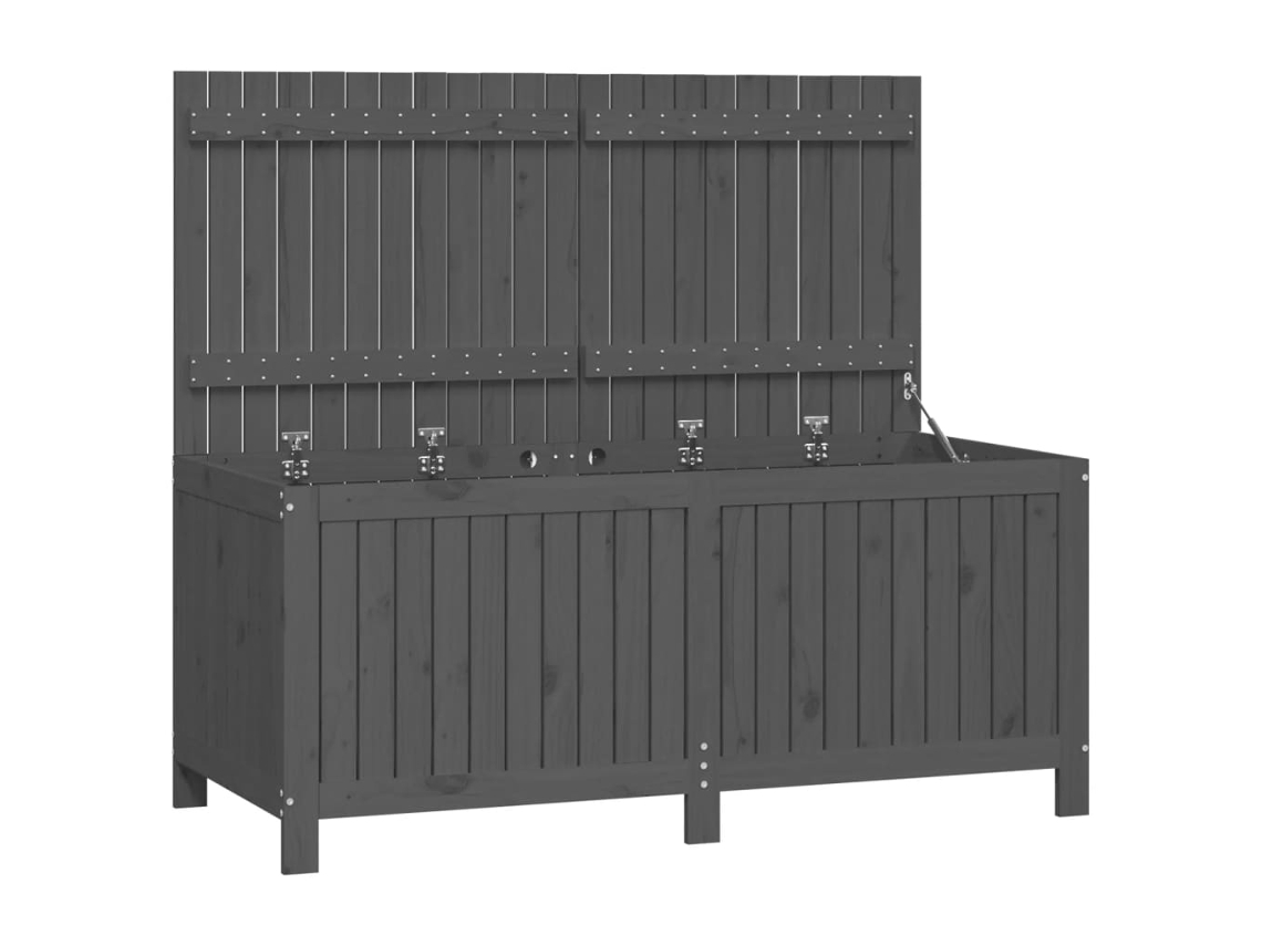 Maison Exclusive - Caja De Almacenaje Jardín Madera De Pino Gris 147x68x64 Cm