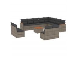 Maison Exclusive - Set Sofás De Jardín Con Cojines 13 Piezas Ratán Sintético Gris