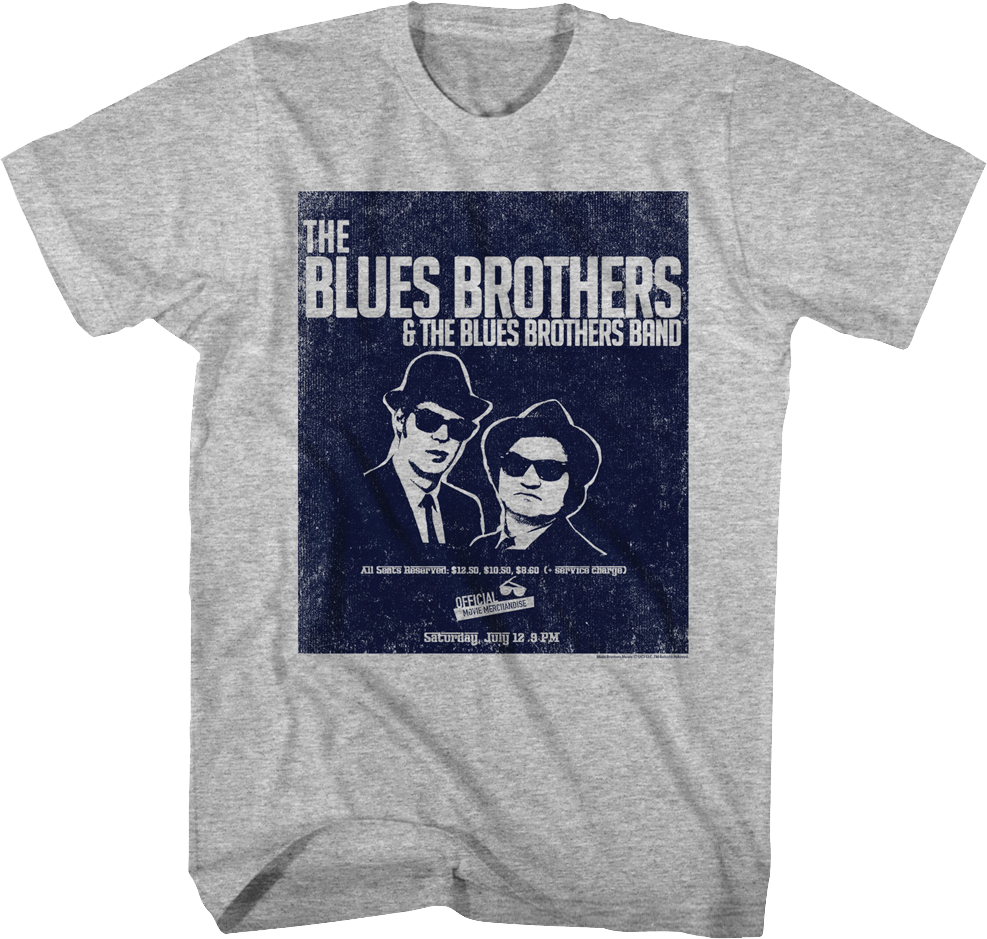 Camiseta Unisexo DEEPSTONE Concert Poster Blues Brothers Brezo gris (XXXL)