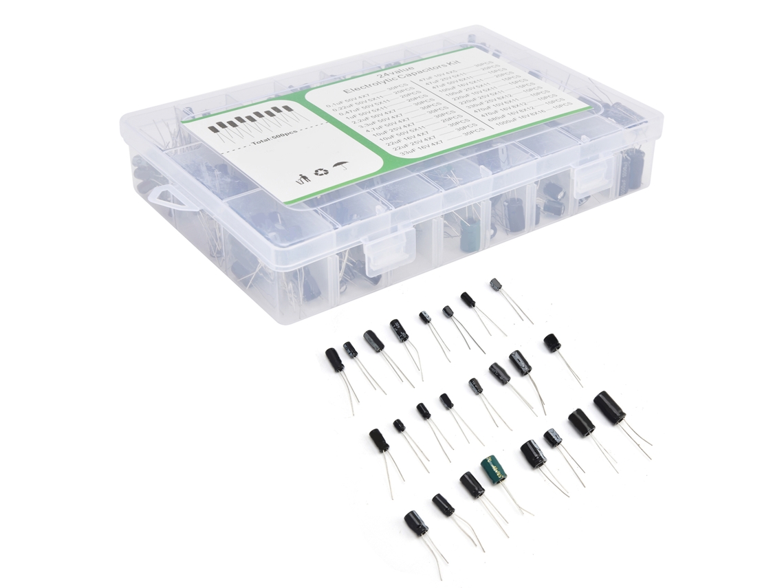Yncm2026-500 Piezas Condensadores Electrolíticos 0.1uf-1000uf Caja Variada Para Monitor Lcd Radio