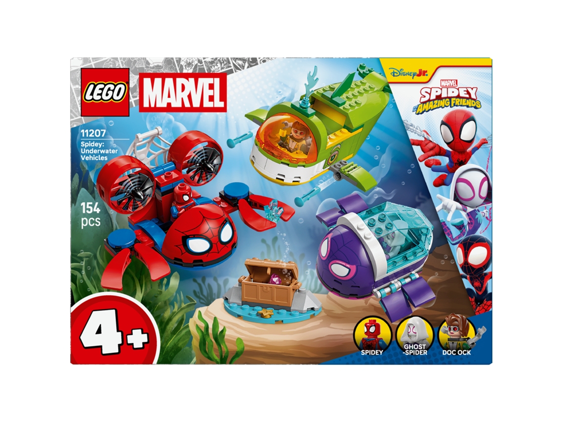 Lego® 11207 Marvel Spidey Y Su Superequipo – Vehículos Submarinos Con 3 Submarinos Y Minifiguras 4+