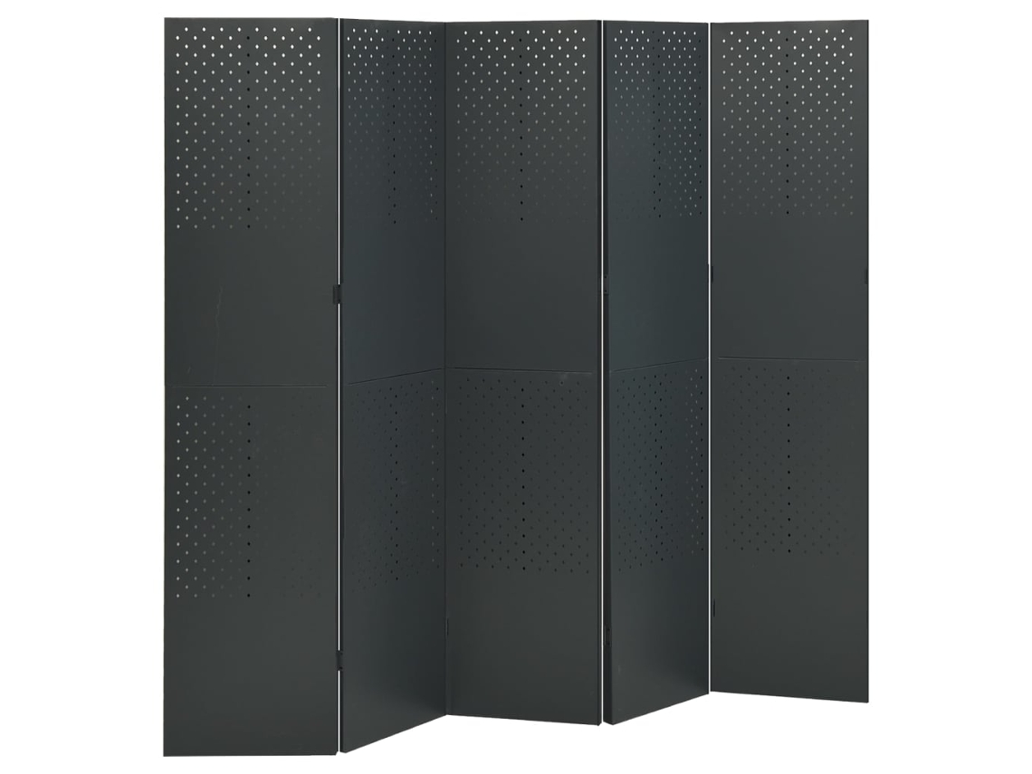 Maison Exclusive - Biombos Divisores De 5 Paneles 2 Uds Antracita Acero 200x180 Cm