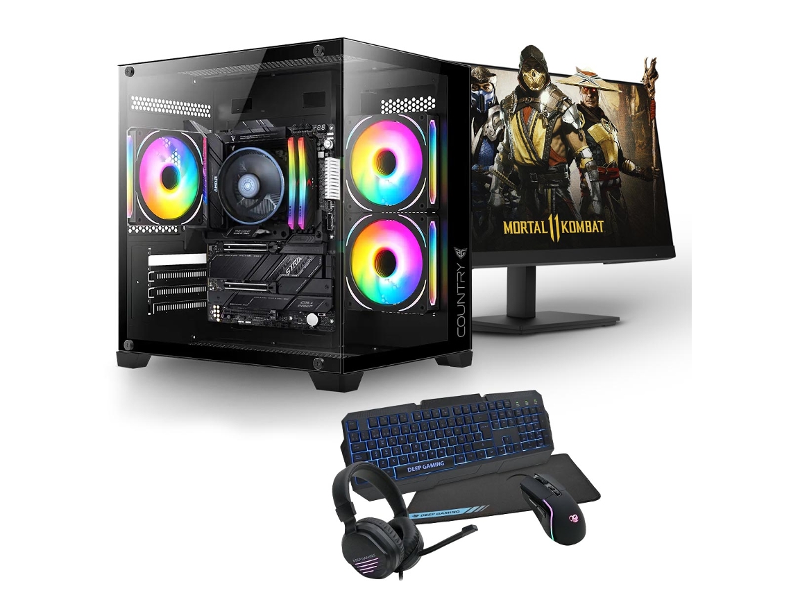 Kit Gaming Amd Ryzen 5 8600g - Ram 32gb - Geforce Rtx 3060 - 1 Tb Ssd Nvme 1 Tb Hdd - Wifi - Bluetooth - Monitor Lcd 24.0 - Windows 11 Pro