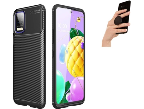 Carcasa y Popsocket LG K52 Rugged Carbon Negro
