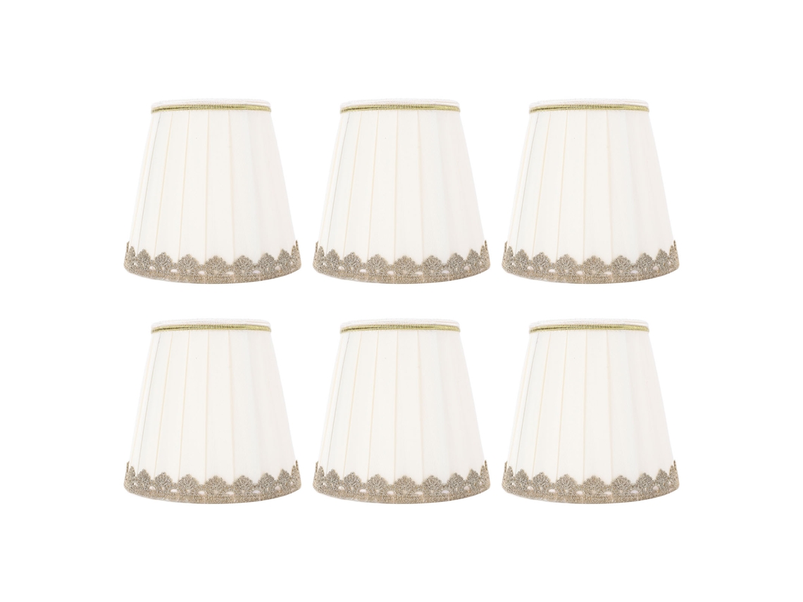 Rebe-6pcs Lámpara De Mesa Toldo Clip Moderno Minimalista Universal Plisado Tela Lampshade Reemplazo Para Lámpara De Pie