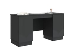 Maison Exclusive - Mesa con puerta, negra, 142,5 x 50 x 75 cm, derivados de madera