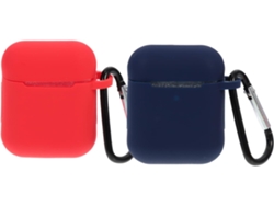 Protector de silicona para auriculares, juego de dos piezas: gancho rojo y gancho azul oscuro. Resistente a impactos. Gokoco