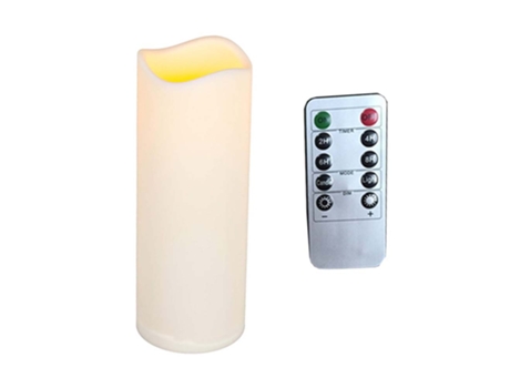 Vela LED Everlasting Glow para interior/exterior, temporizador, bisque, 3 x 9