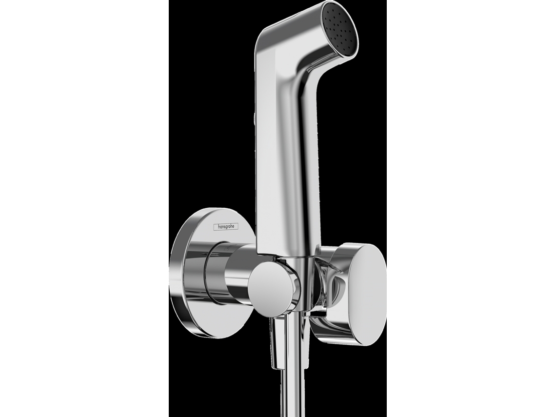 Ducha de mano con bidé 1jet S Ecosmart para agua caliente con soporte y flexo de 125 cm, 29232000, color cromo Hansgrohe
