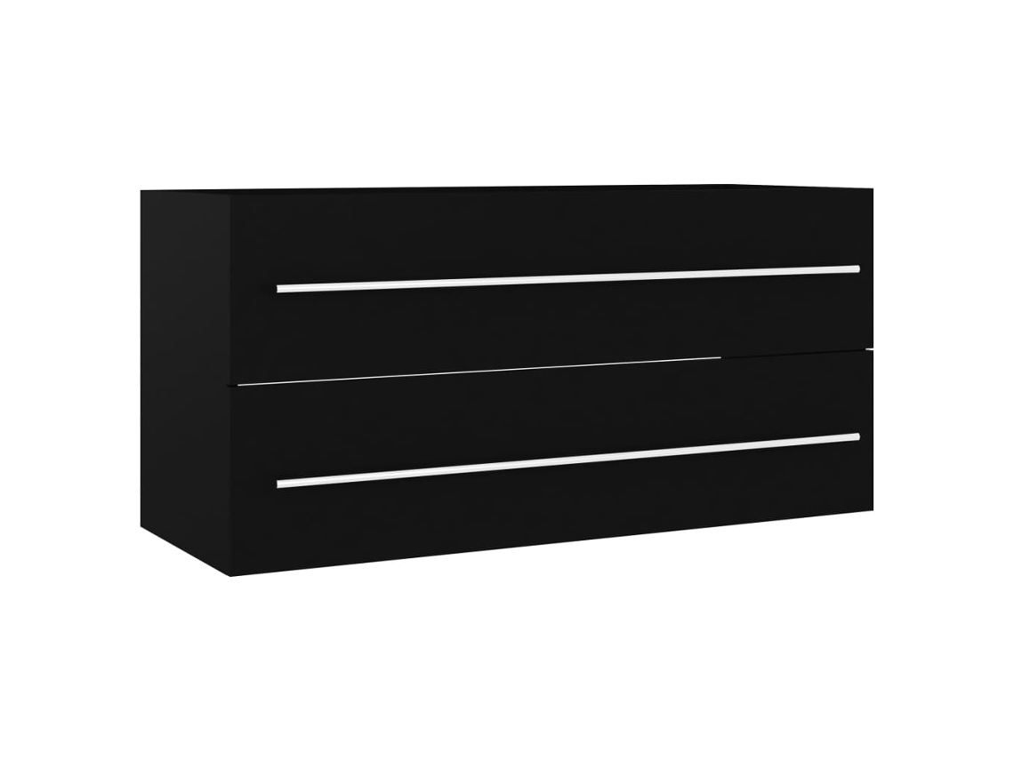 Mueble de baño negro MAISON EXCLUSIVE Derivados de madera 100x38,5x48 cm