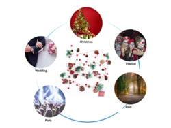 Guirnalda de luces navideñas con cintas de hadas para decoración de jardín