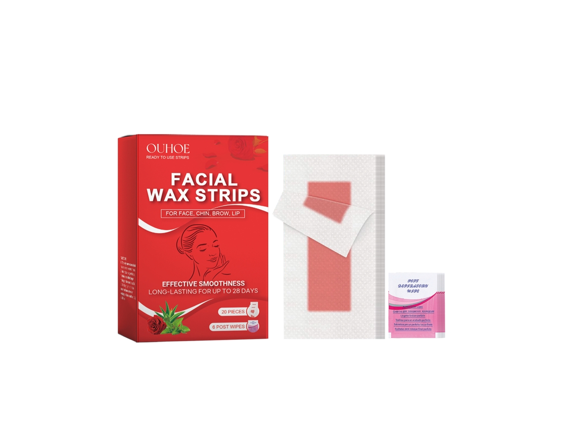 Bandas de cera facial Rose Soft para piel sensible