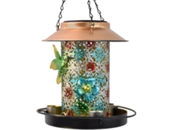 Baño Para Pájaros Con Luz Solar, Farol Solar Decorativo Y Fuente De Agua Potable Para El Jardín, Para Observadores De