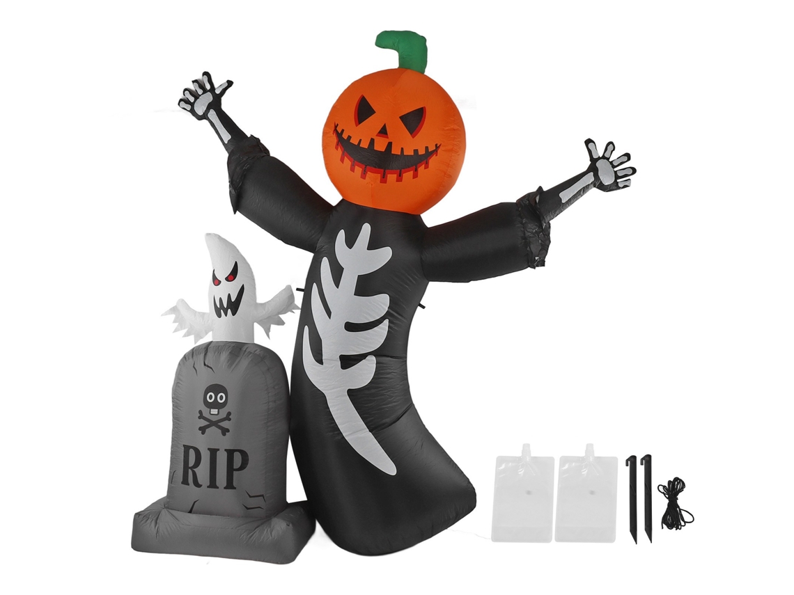Tumba de calabaza inflable decorativa para Halloween con luces LED