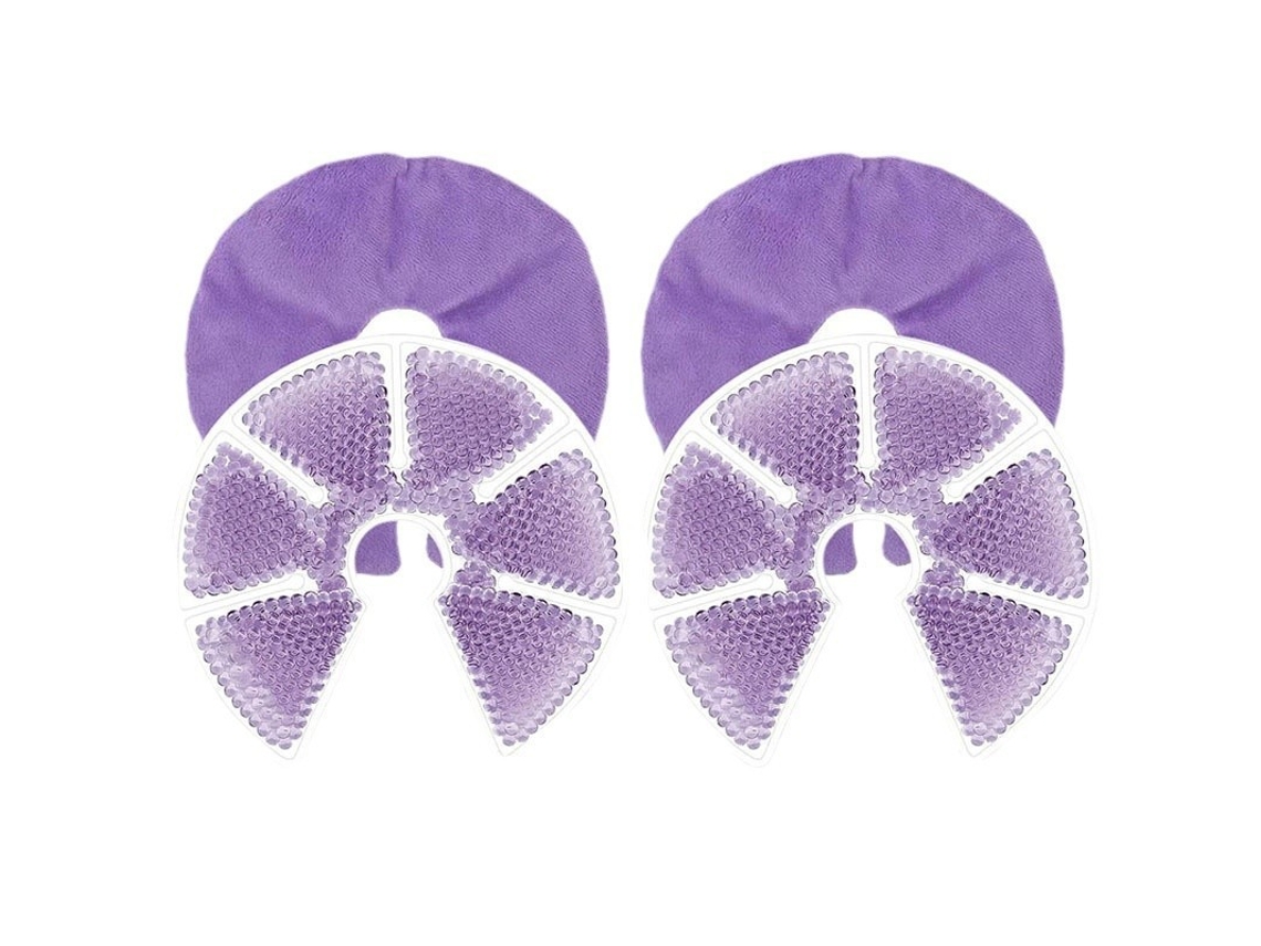 Compresas Térmicas Para Lactancia Morado 2 Piezas, Reutilizables, Confort Mamario Y Uso Diario Seguro