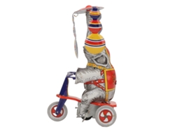 Triciclo De Juguete De Elefante De Latón Retro Hecho A Mano Con Resortes - Parte De La Colección De Juguetes De Elefante De Latón