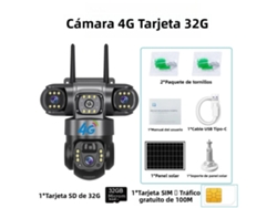 Cámara Solar Para Exteriores (32 Gb), Hd, 15 Mp, Zoom 10x Y Visión Nocturna