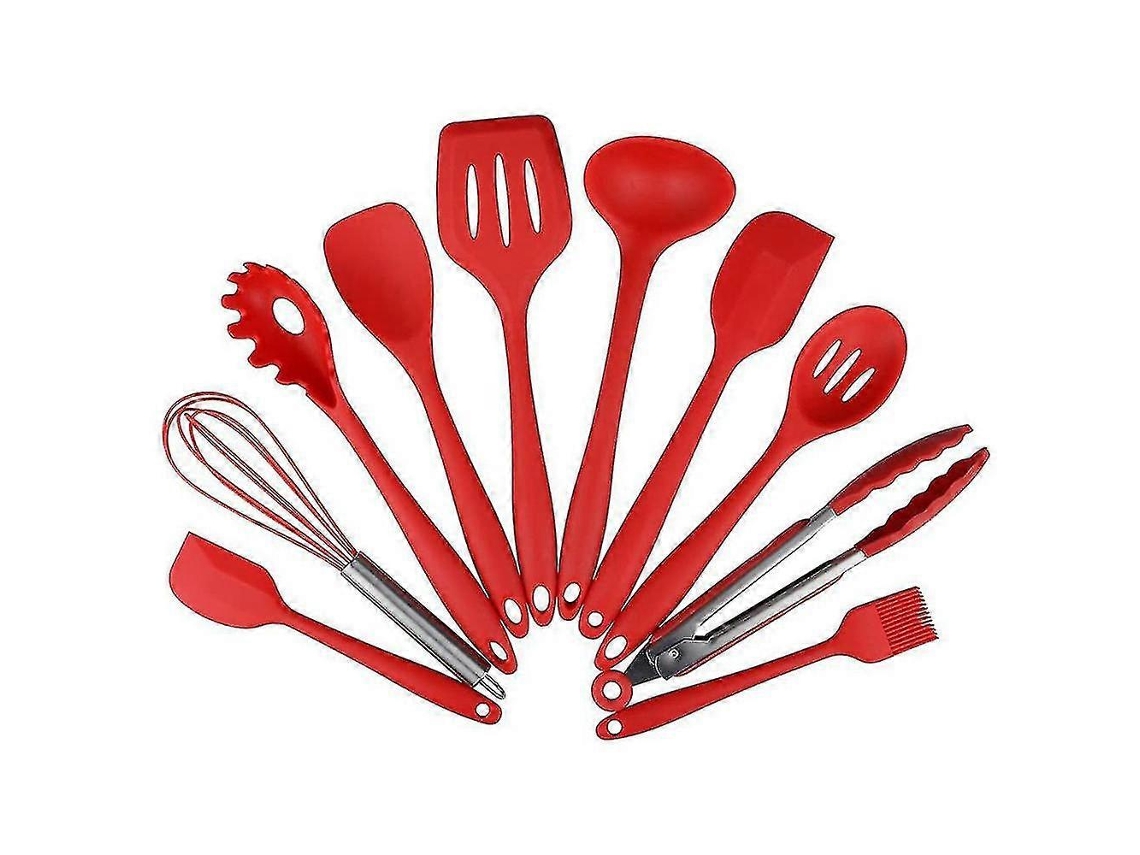 Juego de utensilios de cocina de silicona con 10 piezas antiadherentes, color negro Nostalgia88