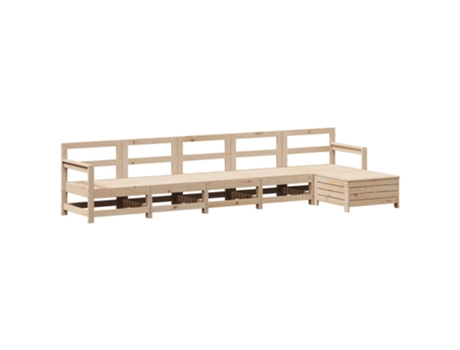 Conjunto 6 de sofás de jardín VIDAXL madera maciza de pino